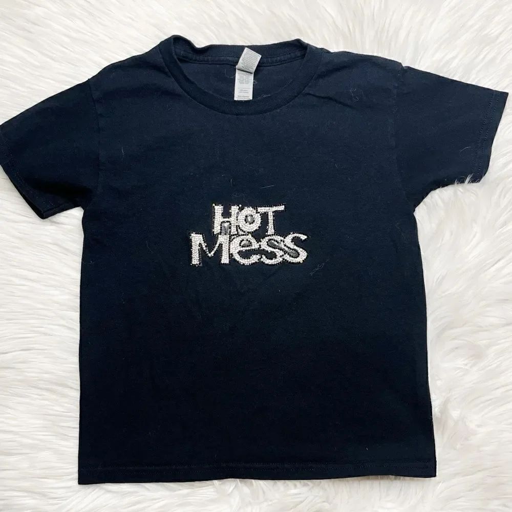 Gildan Hot Mess Short sleeve T Shirt Black Size XS